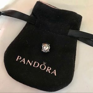 Pandora Sterling Silver Banded Hearts Charm